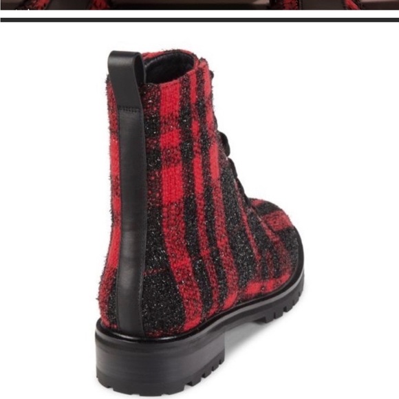 Kate Spade Red and Black Combat Boots Size 7 NWOT ( S - 12) - Picture 3 of 8